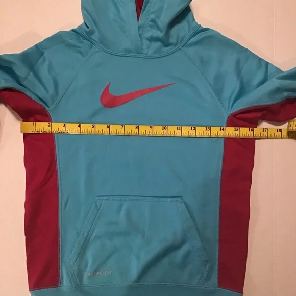 Nike Therma-Fit Girls Hoodie Sweatshirt Blue/Pink - Picture 3 of 9